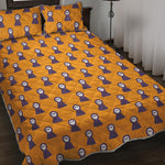 Halloween Grim Reaper Pattern Print Quilt Bed Set