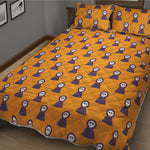 Halloween Grim Reaper Pattern Print Quilt Bed Set