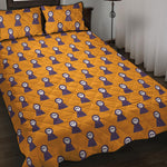 Halloween Grim Reaper Pattern Print Quilt Bed Set