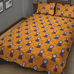Halloween Grim Reaper Pattern Print Quilt Bed Set
