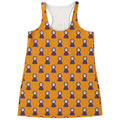 Halloween Grim Reaper Pattern Print Women's Racerback Tank Top