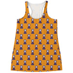 Halloween Grim Reaper Pattern Print Women's Racerback Tank Top