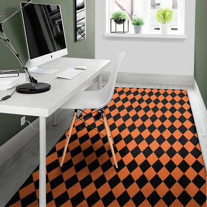 Halloween Harlequin Pattern Print Area Rug