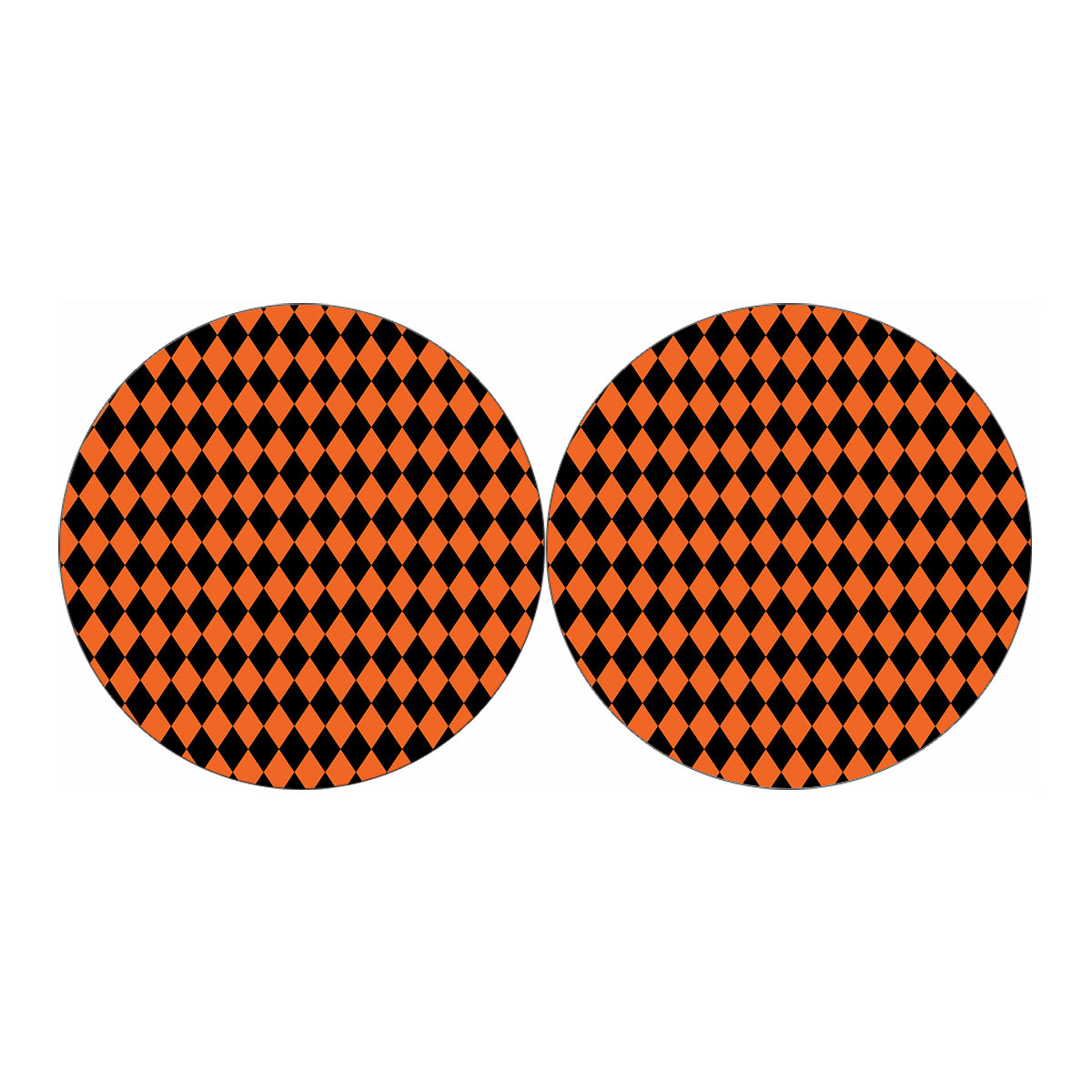Halloween Harlequin Pattern Print Car Coasters