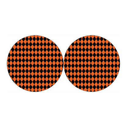 Halloween Harlequin Pattern Print Car Coasters
