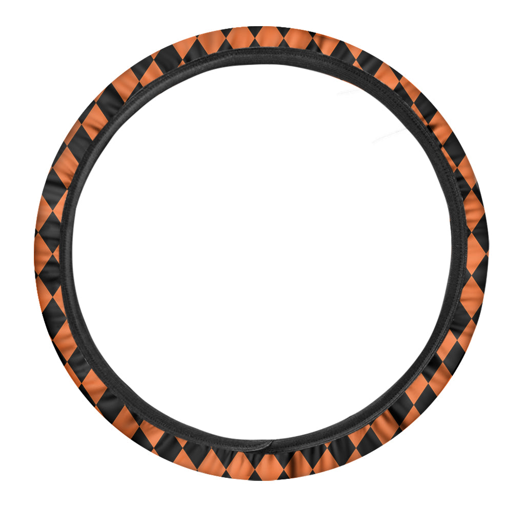 Halloween Harlequin Pattern Print Car Steering Wheel Cover