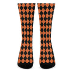 Halloween Harlequin Pattern Print Crew Socks