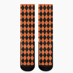 Halloween Harlequin Pattern Print Crew Socks