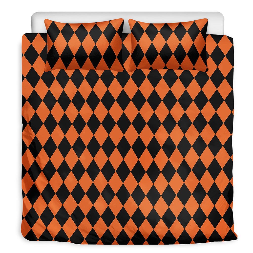 Halloween Harlequin Pattern Print Duvet Cover Bedding Set