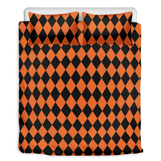 Halloween Harlequin Pattern Print Duvet Cover Bedding Set
