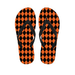 Halloween Harlequin Pattern Print Flip Flops