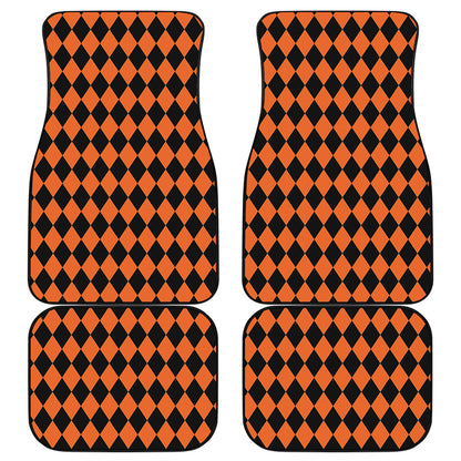 Halloween Harlequin Pattern Print Front and Back Car Floor Mats