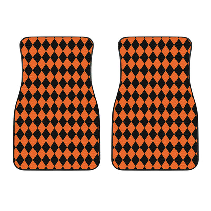 Halloween Harlequin Pattern Print Front Car Floor Mats