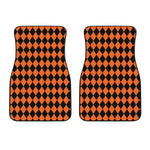 Halloween Harlequin Pattern Print Front Car Floor Mats
