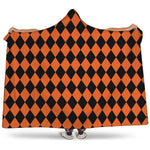Halloween Harlequin Pattern Print Hooded Blanket