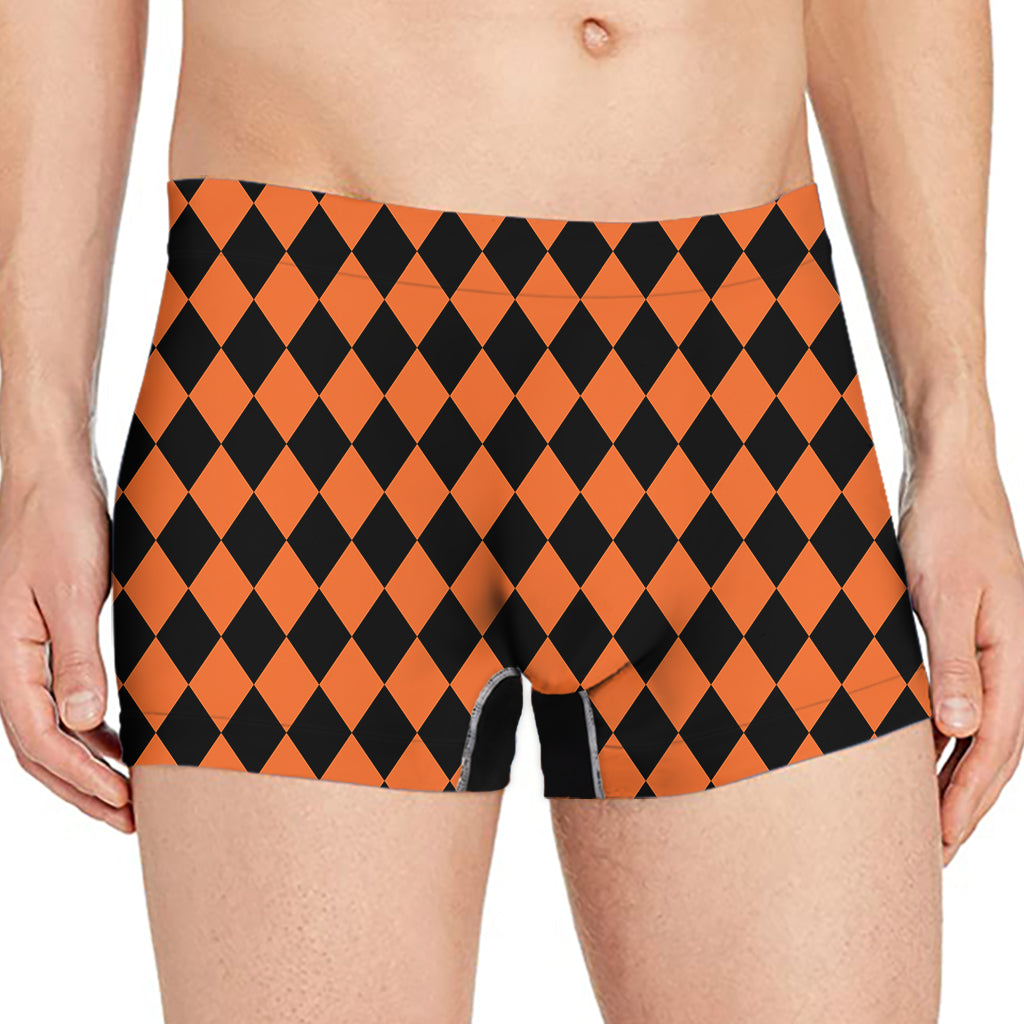 Halloween Harlequin Pattern Print Men's Boxer Briefs