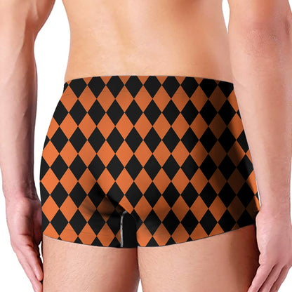Halloween Harlequin Pattern Print Men's Boxer Briefs
