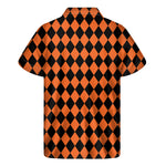 Halloween Harlequin Pattern Print Men's Short Sleeve Shirt