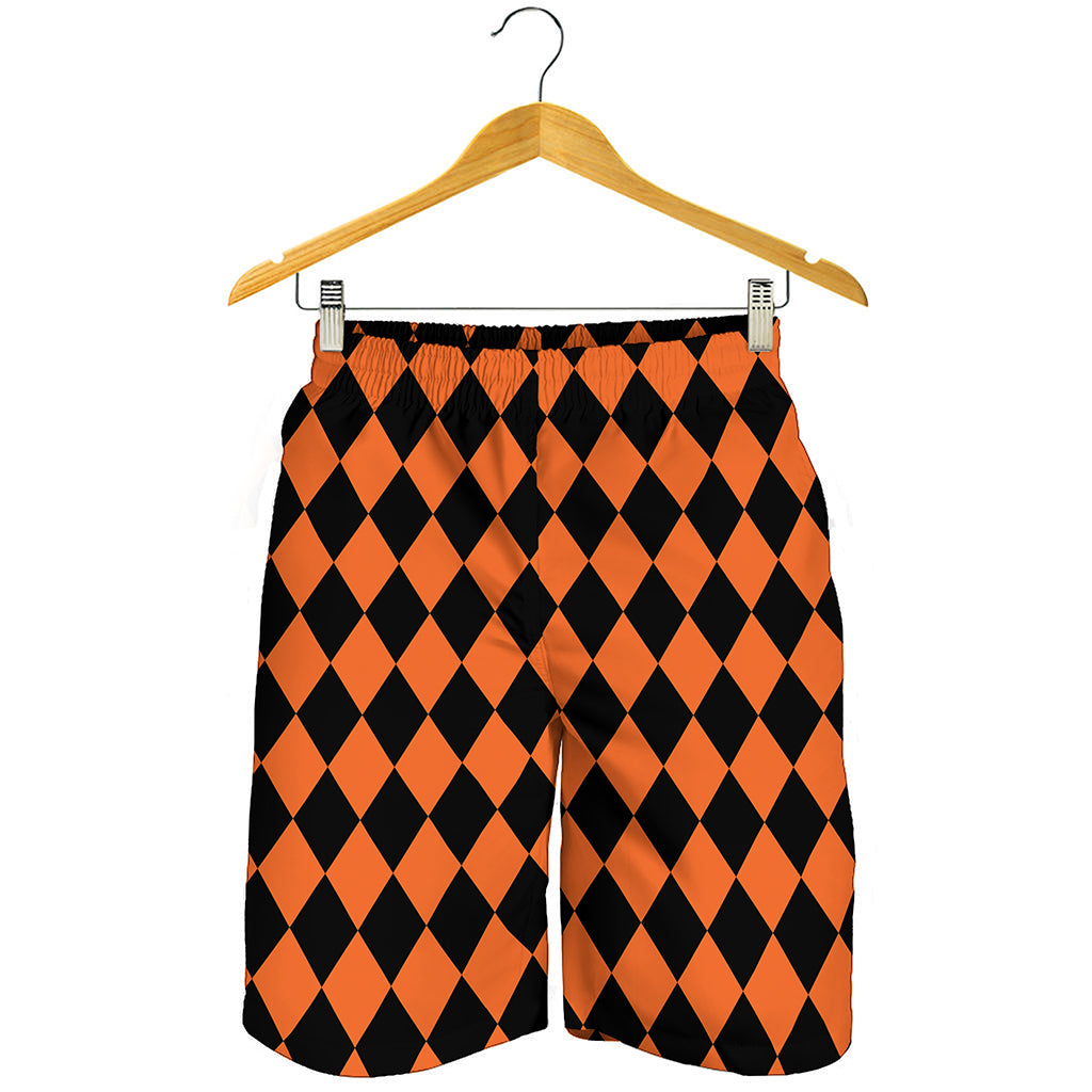 Halloween Harlequin Pattern Print Men's Shorts