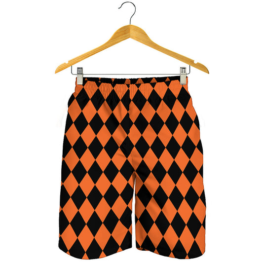 Halloween Harlequin Pattern Print Men's Shorts