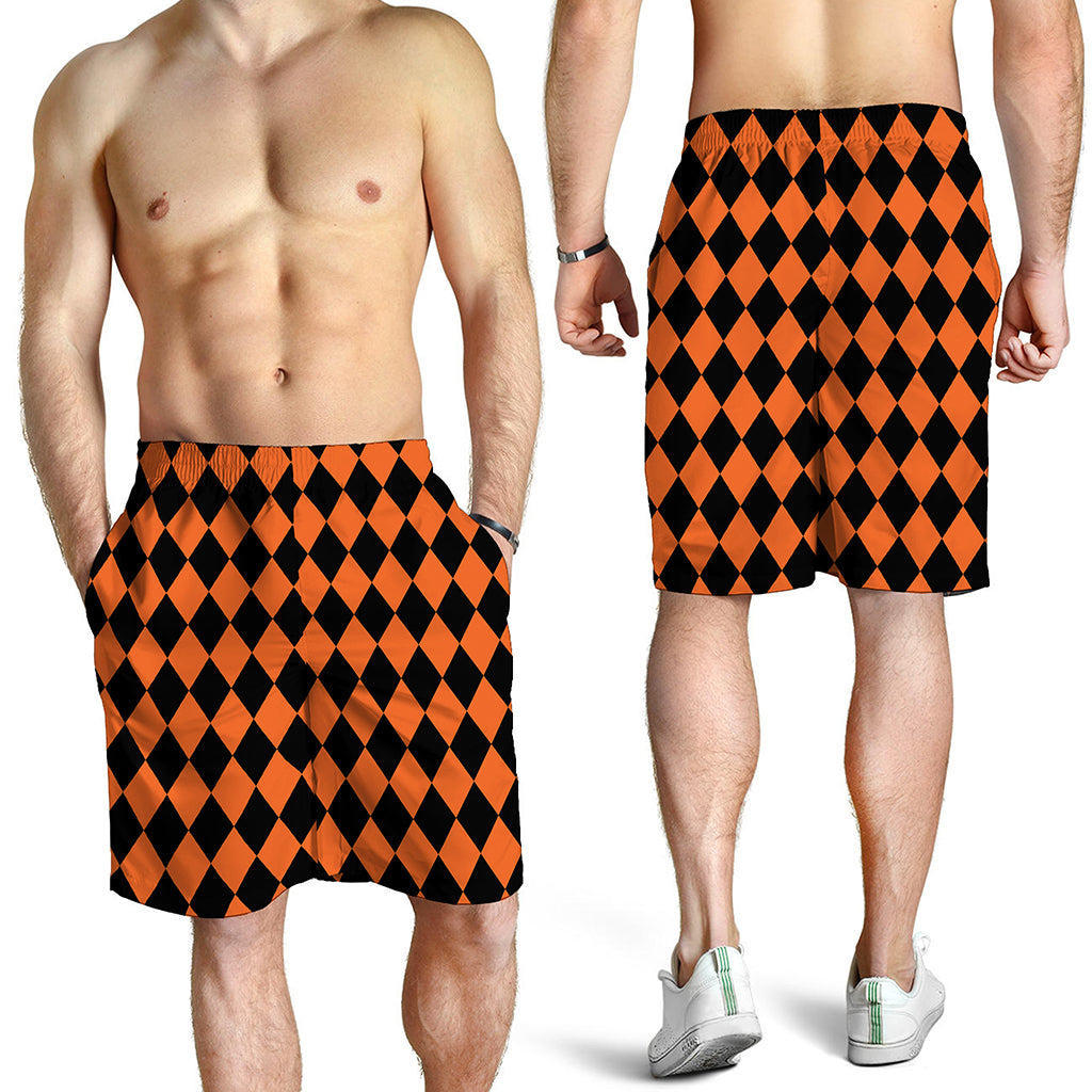 Halloween Harlequin Pattern Print Men's Shorts