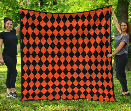 Halloween Harlequin Pattern Print Quilt