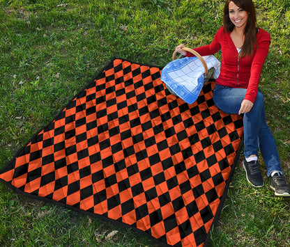 Halloween Harlequin Pattern Print Quilt