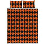 Halloween Harlequin Pattern Print Quilt Bed Set