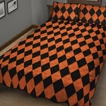 Halloween Harlequin Pattern Print Quilt Bed Set
