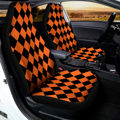 Halloween Harlequin Pattern Print Universal Fit Car Seat Covers