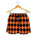 Halloween Harlequin Pattern Print Women's Shorts
