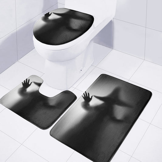 Halloween Horror Witch Print 3 Piece Bath Mat Set