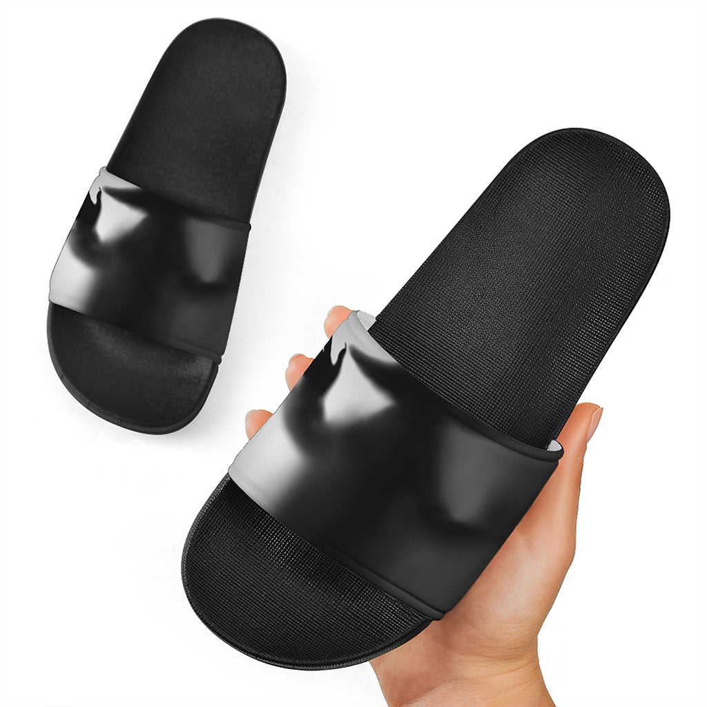 Halloween Horror Witch Print Black Slide Sandals