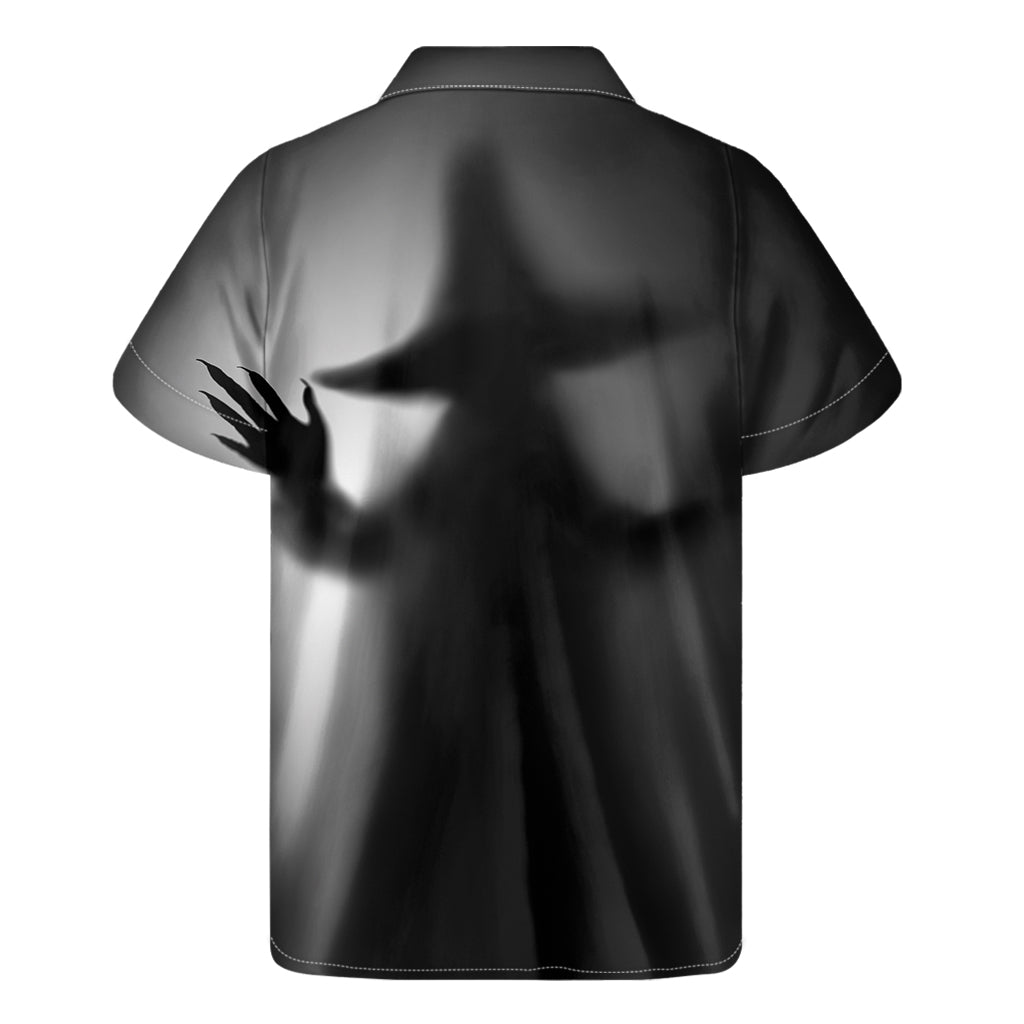 Halloween Horror Witch Print Men's Short Sleeve Shirt