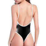 Halloween Horror Witch Print One Piece High Cut Swimsuit