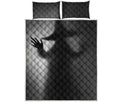 Halloween Horror Witch Print Quilt Bed Set