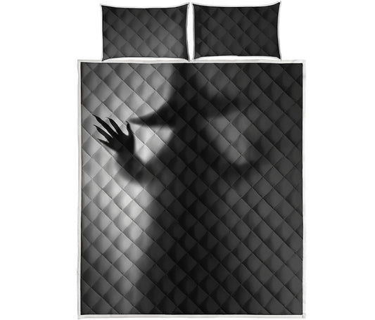 Halloween Horror Witch Print Quilt Bed Set