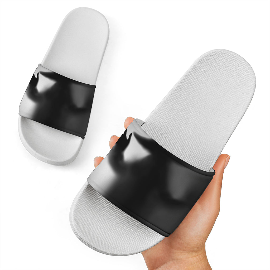 Halloween Horror Witch Print White Slide Sandals