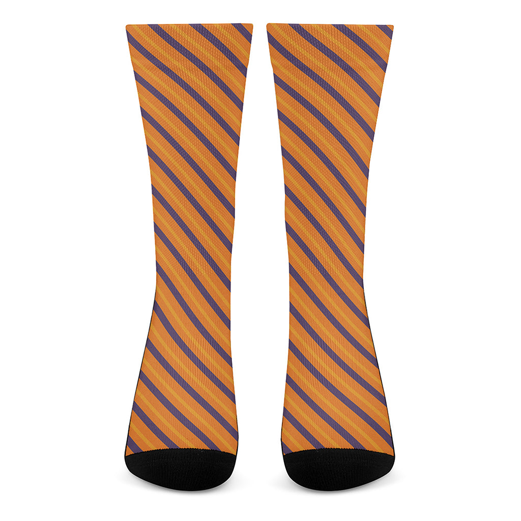 Halloween Line Pattern Print Crew Socks