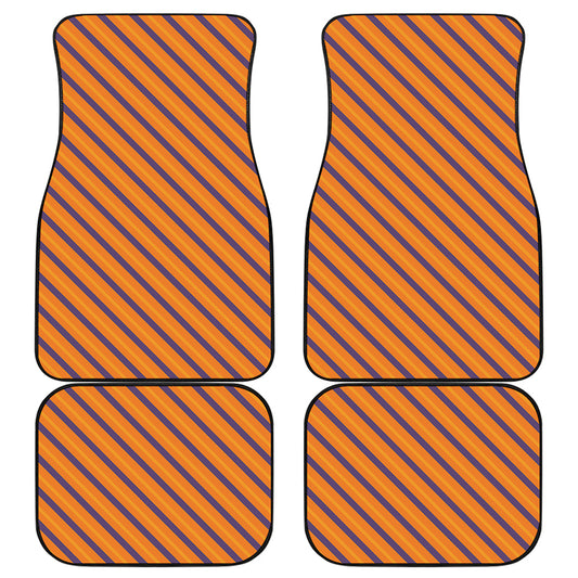 Halloween Line Pattern Print Front and Back Car Floor Mats