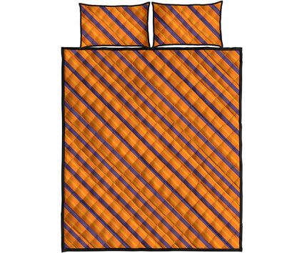 Halloween Line Pattern Print Quilt Bed Set