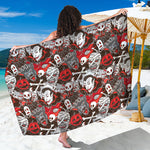 Halloween Monsters Pattern Print Beach Sarong Wrap