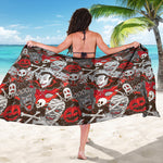 Halloween Monsters Pattern Print Beach Sarong Wrap