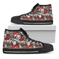 Halloween Monsters Pattern Print Black High Top Sneakers