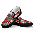 Halloween Monsters Pattern Print Black Slip On Sneakers