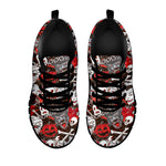 Halloween Monsters Pattern Print Black Sneakers