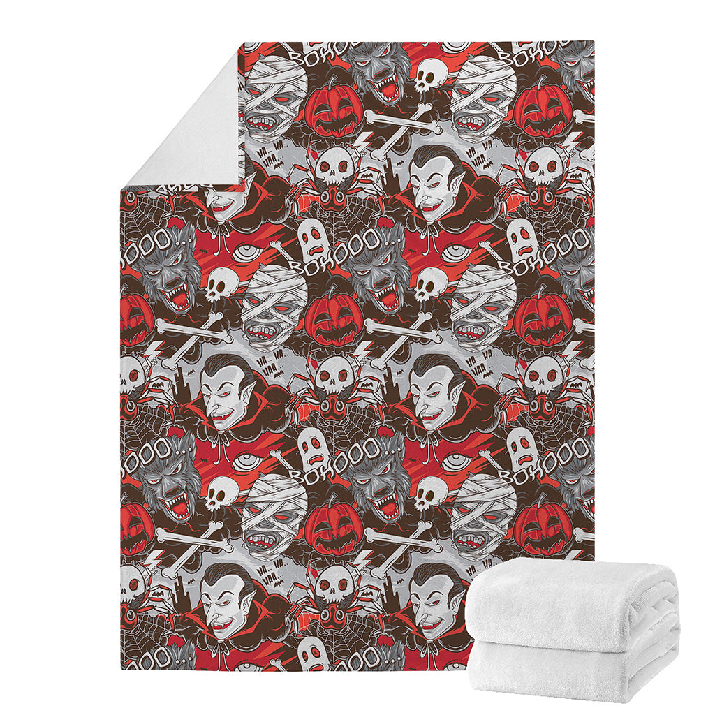 Halloween Monsters Pattern Print Blanket