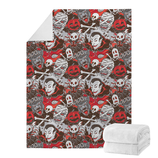 Halloween Monsters Pattern Print Blanket