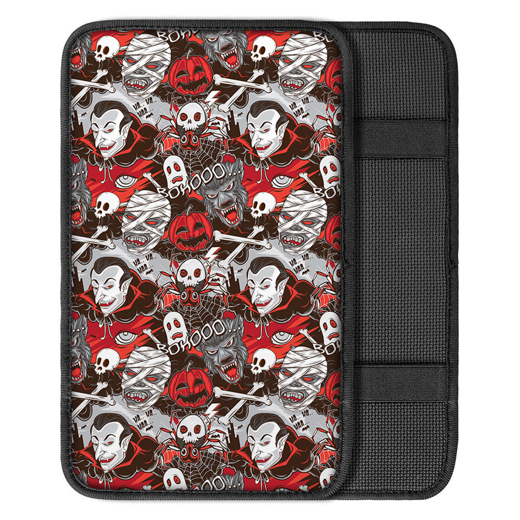 Halloween Monsters Pattern Print Car Center Console Cover