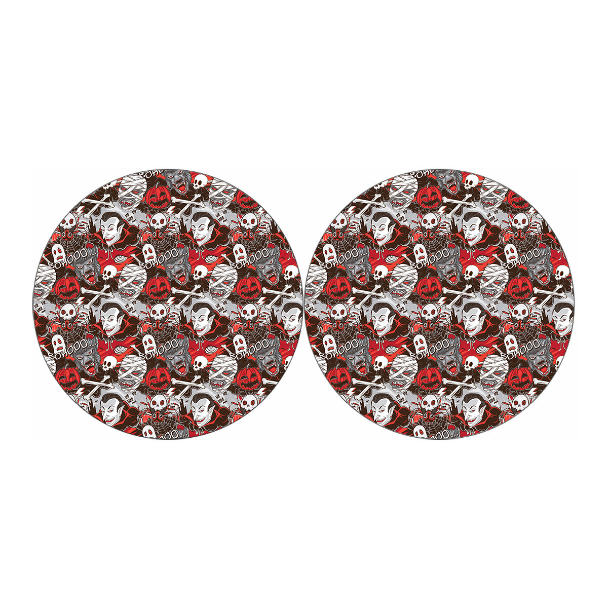 Halloween Monsters Pattern Print Car Coasters